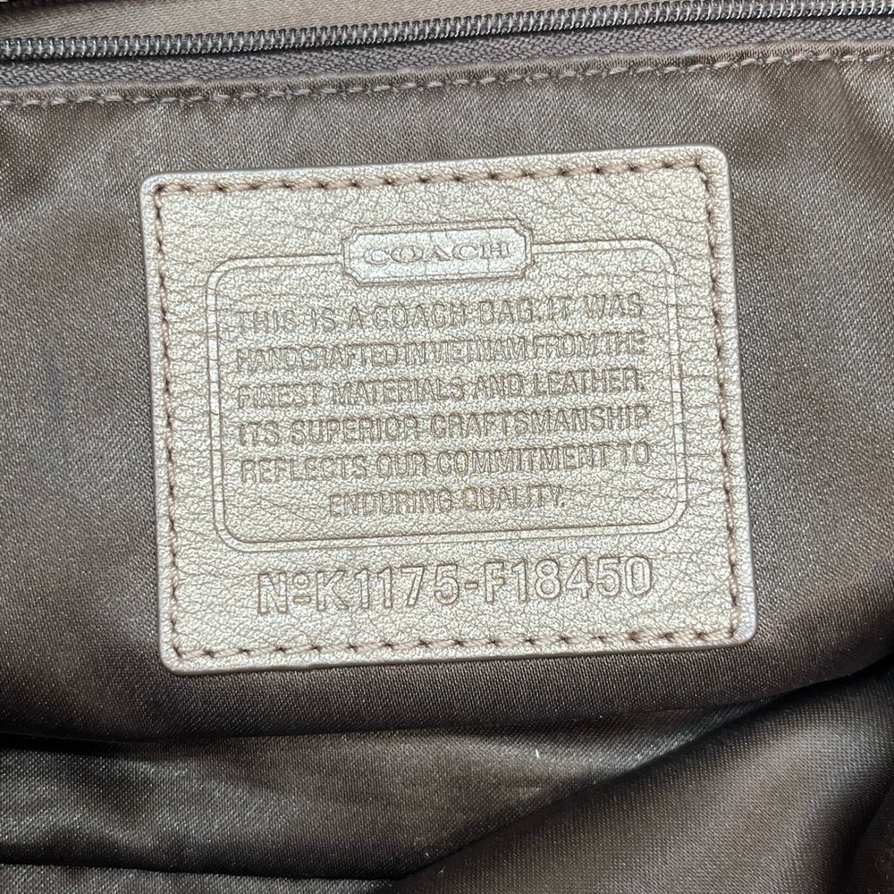 Coach Cream and Brown Signature Tote - Picture 9 of 13